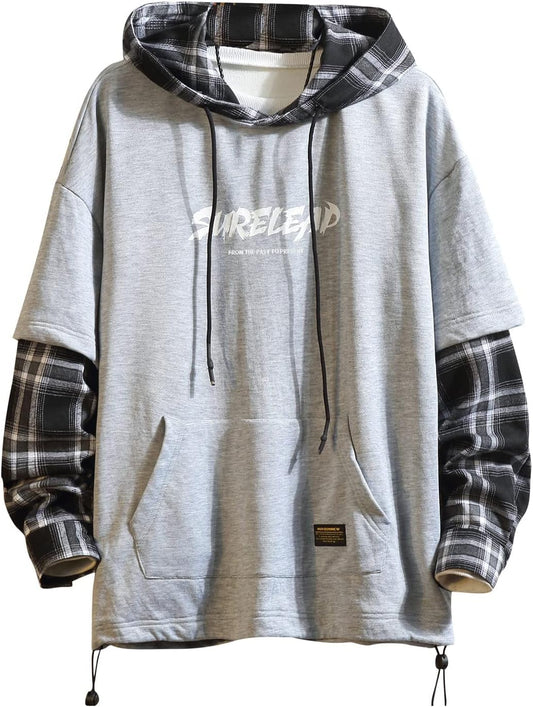 Japan Style Patchwork Hoodies Men Characters Streetwear Hoodie Men Sweatshirt